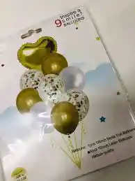 Globo De 9 Pieza Dorado