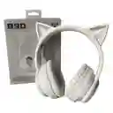 Audífonos Inalámbricos De Gato B90 Luz Rgb + Base Blanca Onikuma