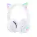 Audífonos Inalámbricos De Gato B90 Luz Rgb + Base Blanca Onikuma