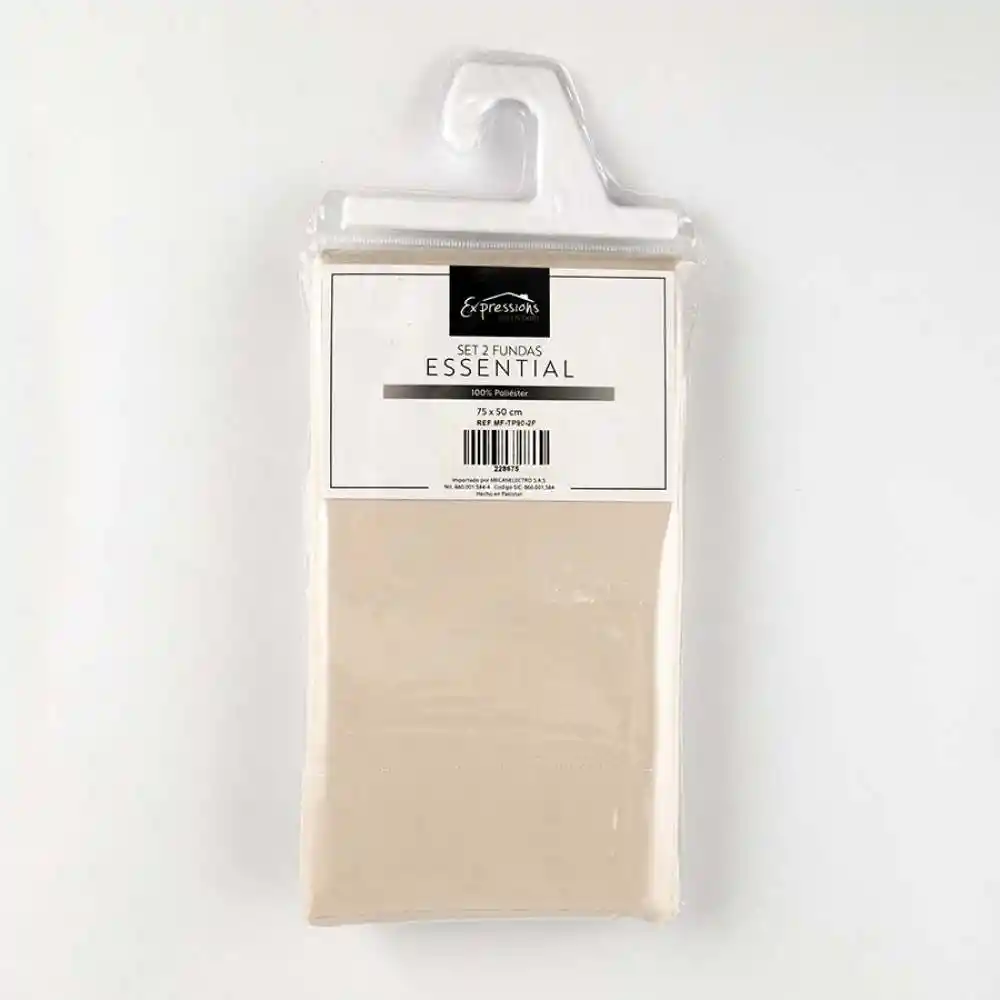 Funda De Almohada Expressions Setx2 75x50 Cm Microfibra Taupe