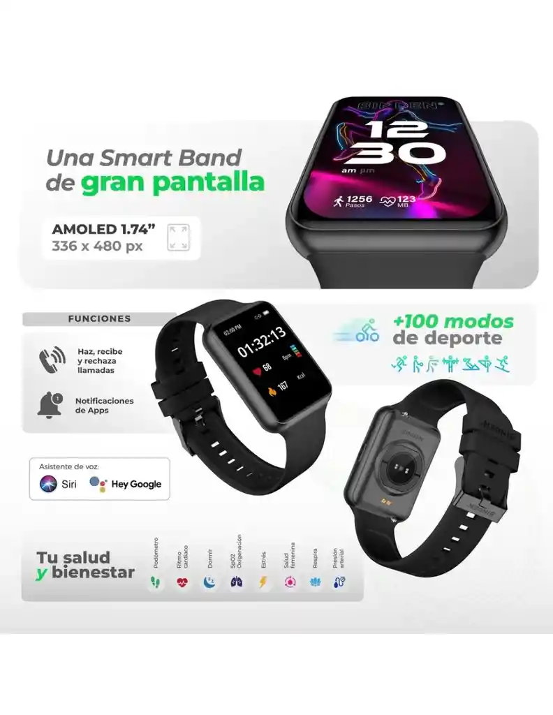 Reloj Smartwatch Era Fit View Binden Amoled Llamadas Bluetooth Negro