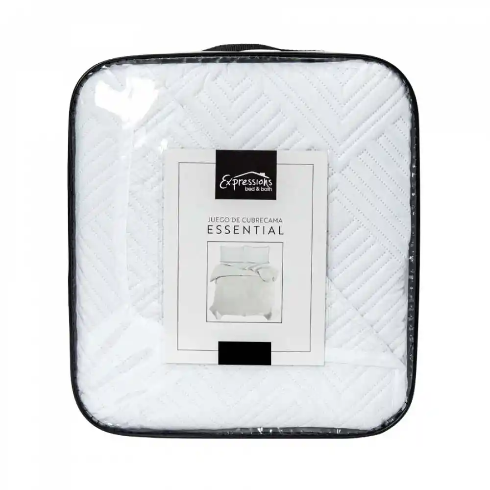 Cubre Cama Expressions Basic Doble Blanco 100% Poliester