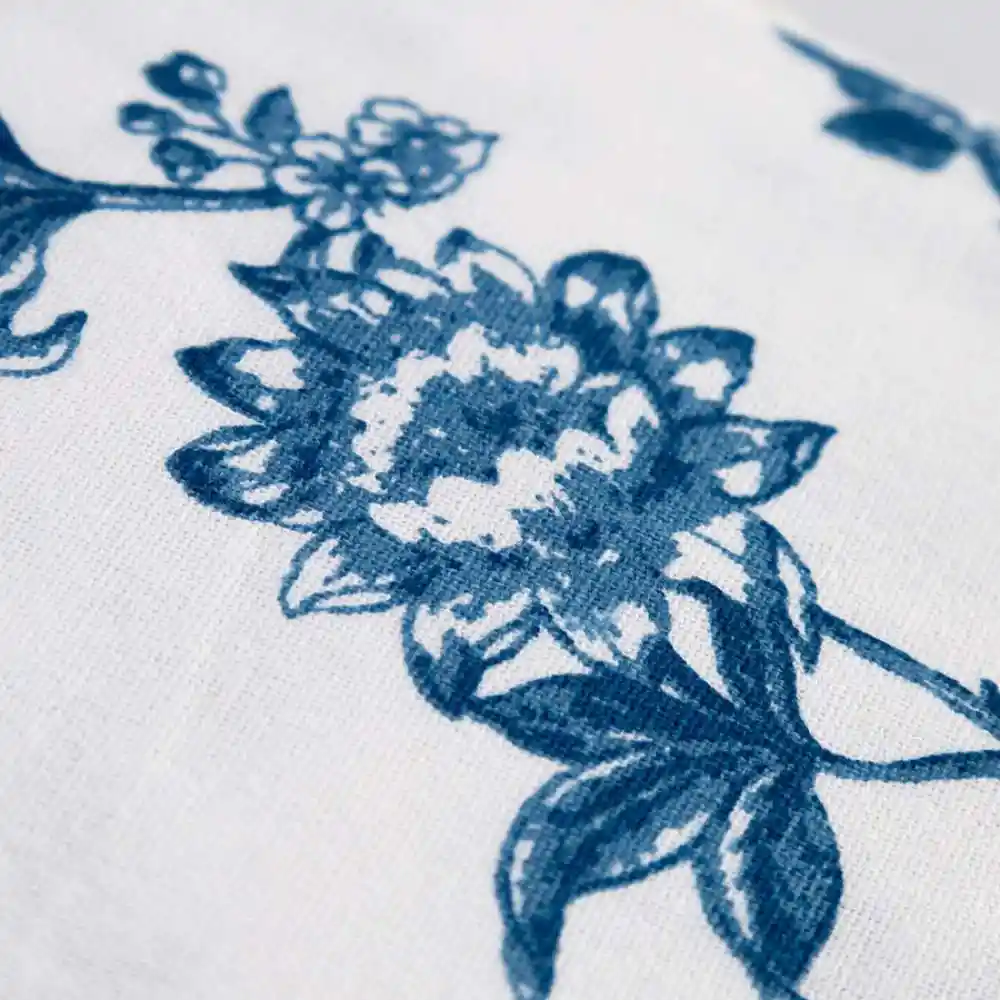 Mantel Expressions Flora 150x210cm Azul Algodon