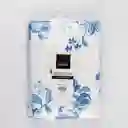 Mantel Expressions Flora 180x260cm Azul Algodon