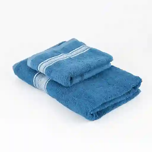 Toalla Cannon Benny 70x140cm 40x70cm Azul 500 Gr 2 Und Algodon