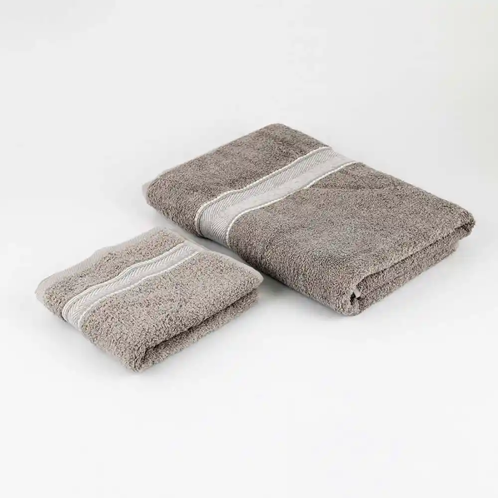 Toalla Cannon Benny 70x140cm 40x70cm Gris 500 Gr 2 Und Algodon