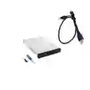 Caja Externa Para Hdd Ssd Sata 2.5 Pulgadas Usb 2.0 Aluminio Plateado