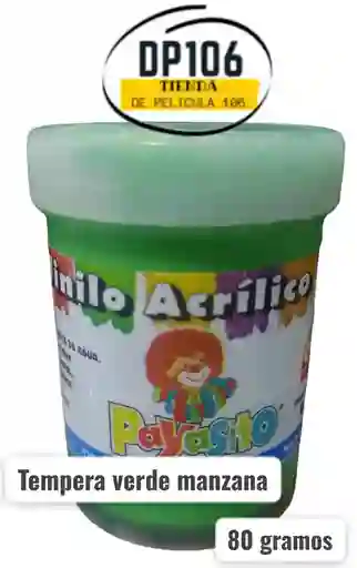 Vinilo Acrilico / Tempera Verde Manzana 80 Gramos X 1 Und
