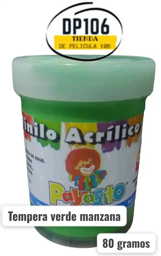 Vinilo Acrilico / Tempera Verde Manzana 80 Gramos X 1 Und