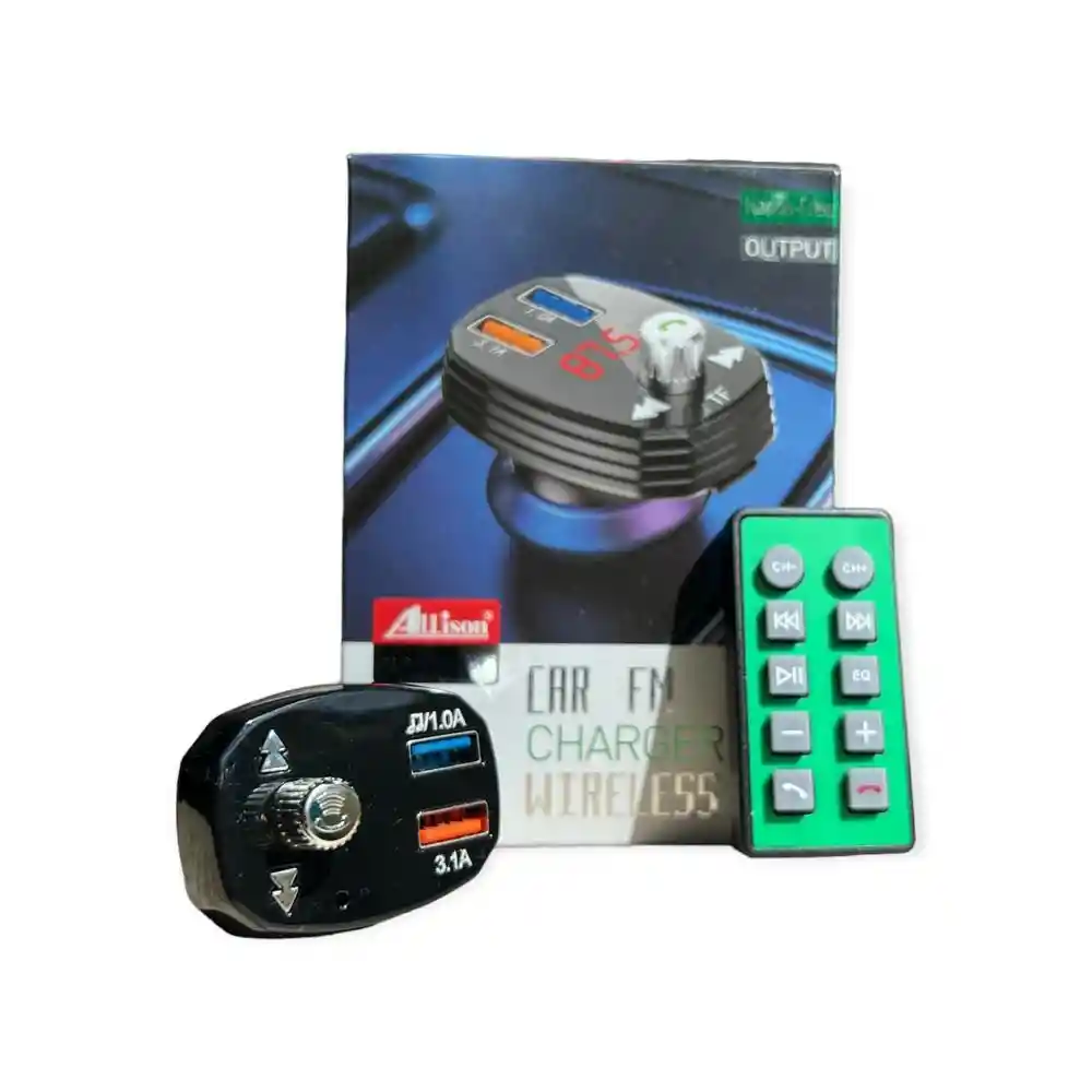 Modulador Fm Para Coche Con Bluetooth, Tf Y 2 Puertos Usb
