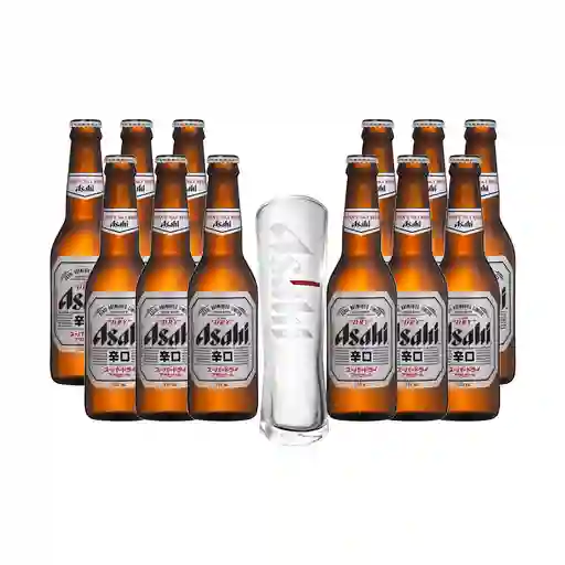 Cerveza Asahi X12 Unidades + Vaso