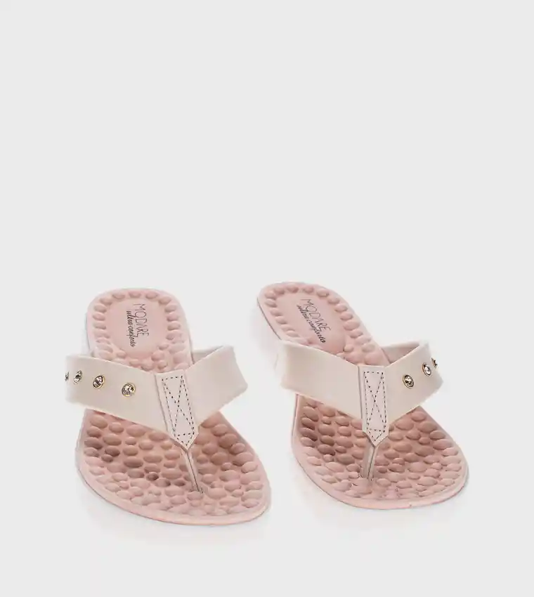 Sandalia Plana Crema-dorado Modare Talla 39