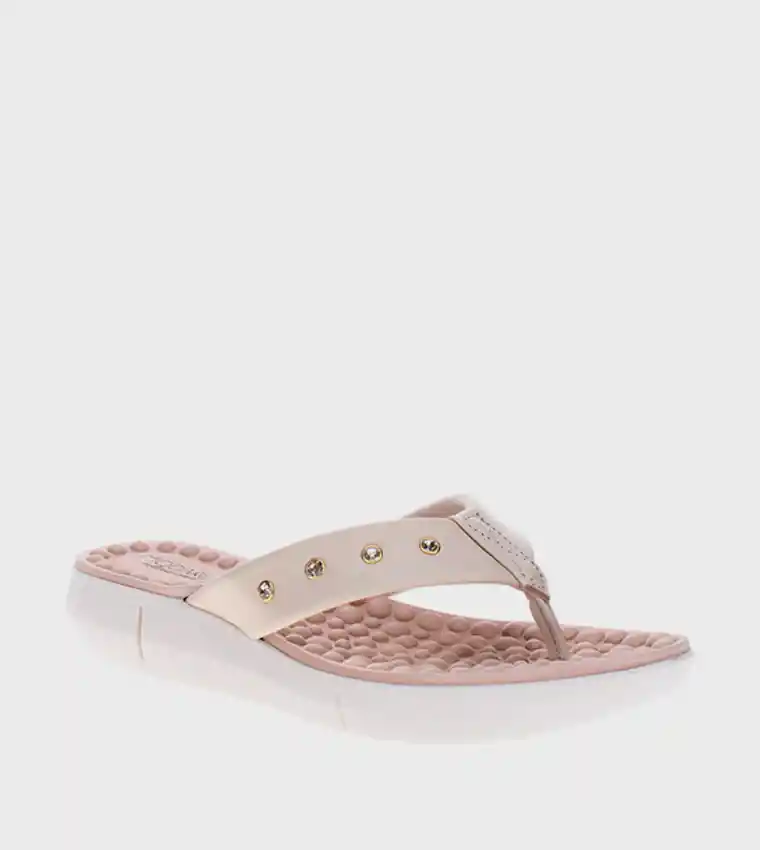 Sandalia Plana Crema-dorado Modare Talla 39