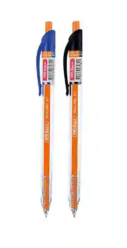 Boligrafo Semi Gel Trazo Fino X 2 Und Negro Y Azul Retractil Offi Esco 052f