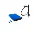 Caja Externa Para Hdd Ssd Sata 2.5 Pulgadas Usb 2.0 Aluminio Azul