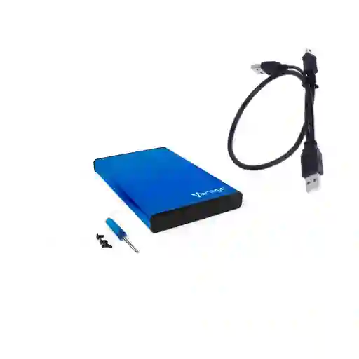 Caja Externa Para Hdd Ssd Sata 2.5 Pulgadas Usb 2.0 Aluminio Azul