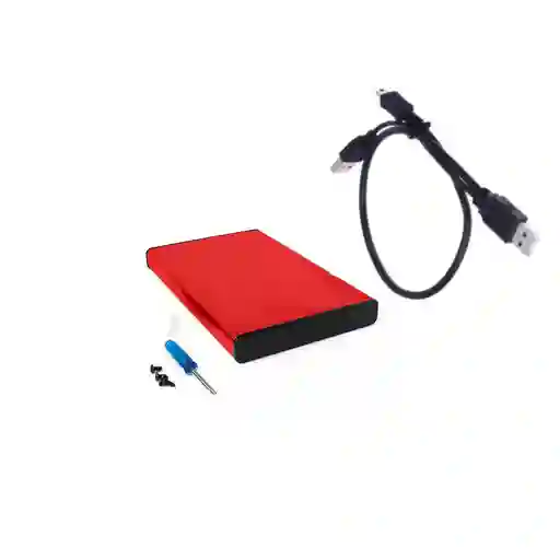 Caja Externa Para Hdd Ssd Sata 2.5 Pulgadas Usb 2.0 Aluminio Rojo