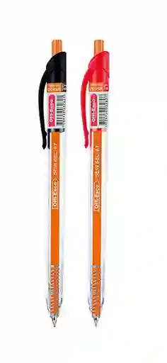 Boligrafo Semi Gel Trazo Fino X 2 Und Negro Y Rojo Retractil Offi Esco 052f