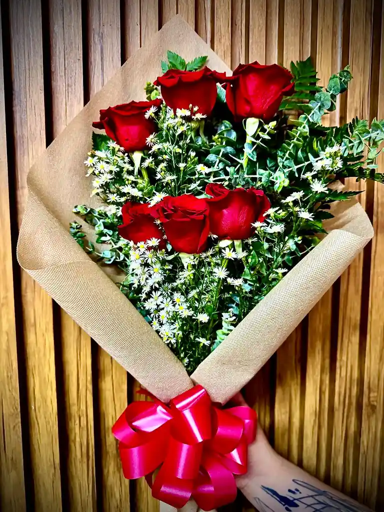 Bouquet 6 Rosas Rojas