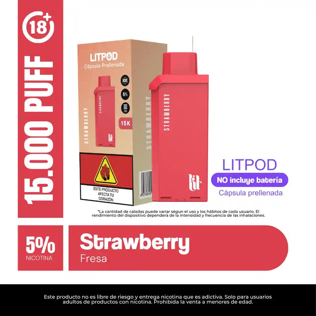 Lit Pod Strawberry 15k ( No Incluye Bateria)