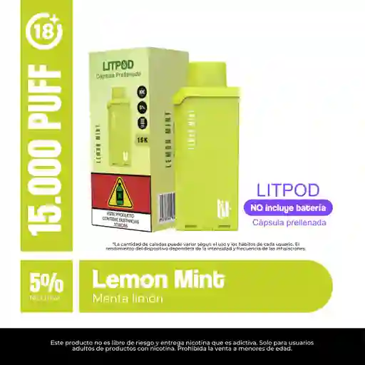 Lit Pod Lemon Mint 15k ( No Incluye Bateria)