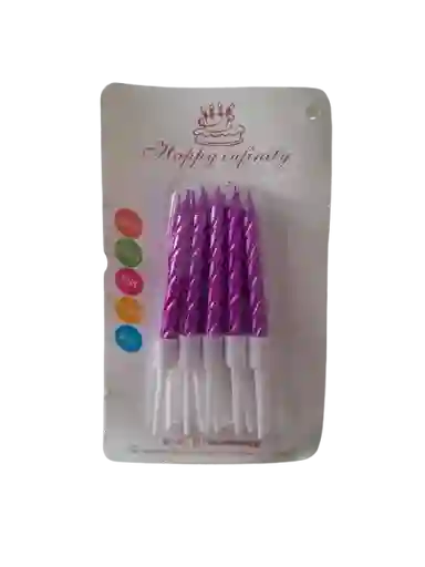 Velas Metalizadas Fusia X 10und Cumpleaños