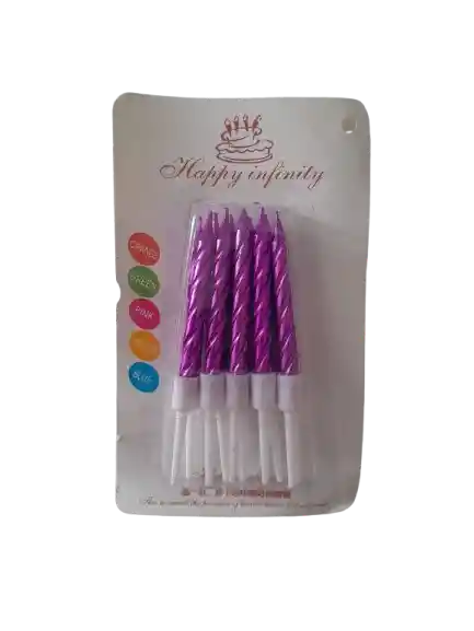 Velas Metalizadas Fusia X 10und Cumpleaños