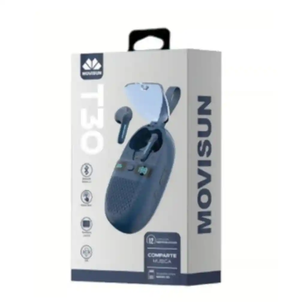 Audífonos Tws Inalámbricos Movisun T30 Bluetooth Parlante