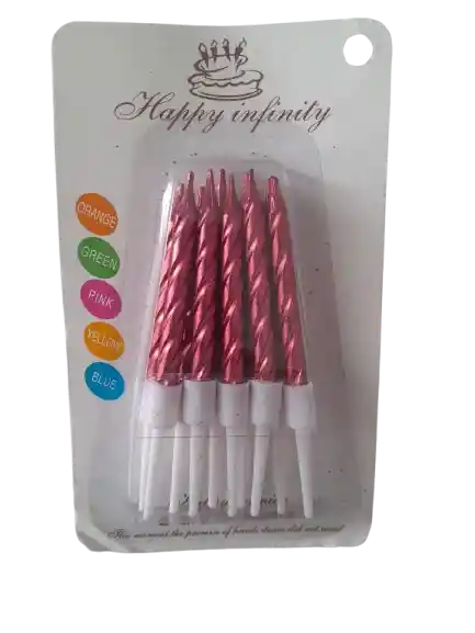Velas Metalizadas Rojas X10 Und Cumpleaños