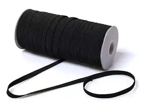 Hilo Caucho Plano Elástico Resorte Negro 5cm X2 Metros