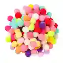 Pompones De Lana Colores Surtidos 3cm De Diámetro X25 Unidades