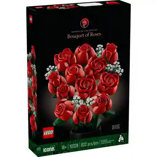 Juego De Construcción Lego 822 Piezas Ramo De Rosas Adultos