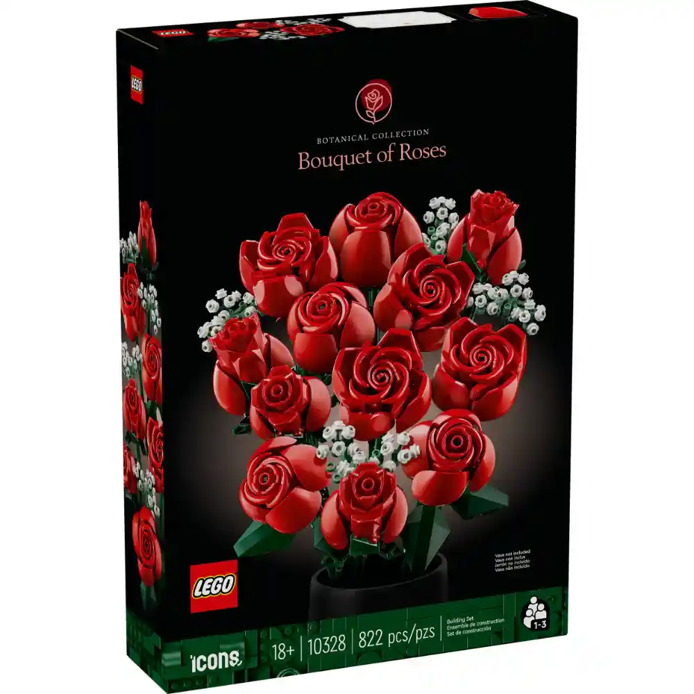 Juego De Construcción Lego 822 Piezas Ramo De Rosas Adultos