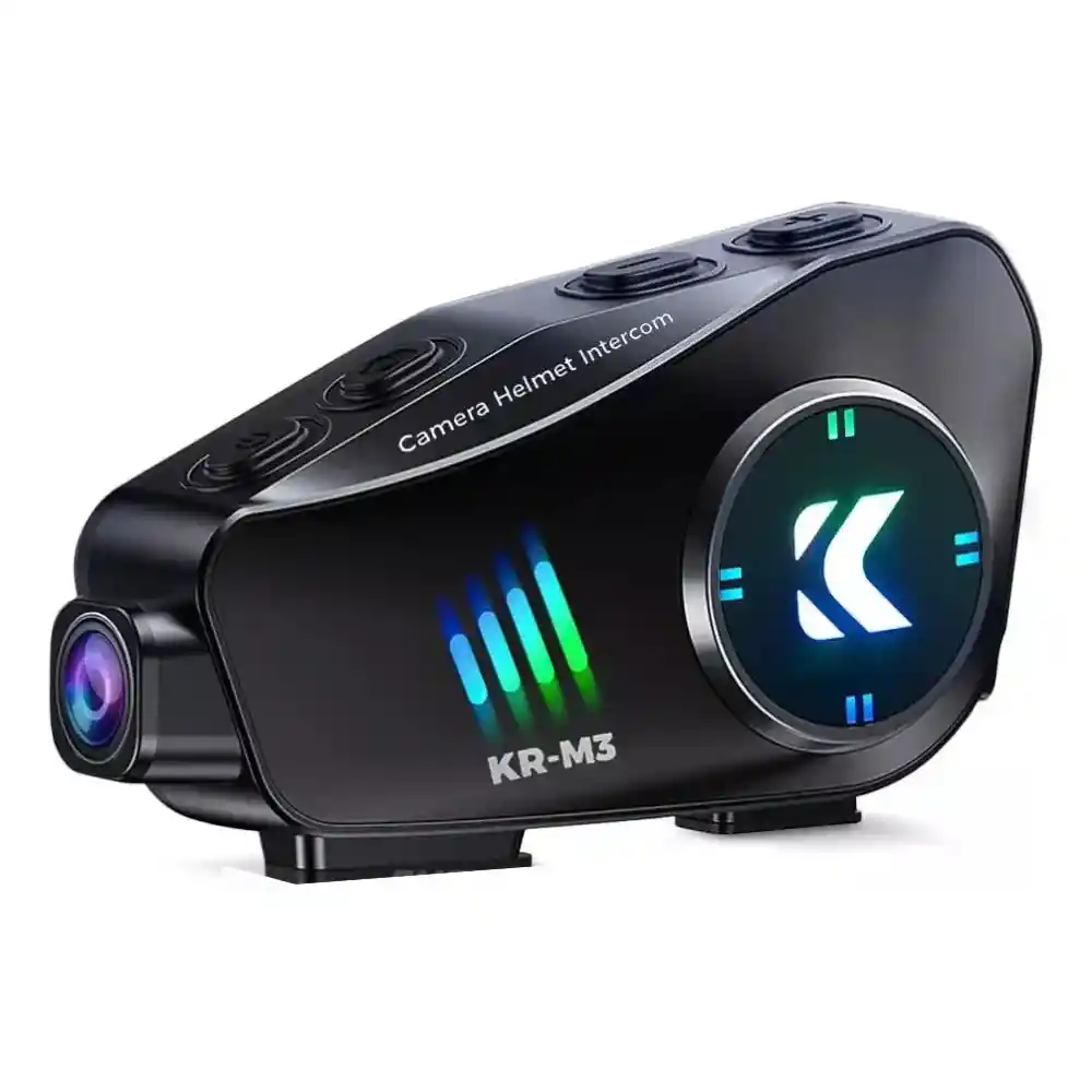 Intercomunicador Con Cámara Fhd Casco Bluetooth Wifi Kr-m3