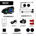 Intercomunicador Con Cámara Fhd Casco Bluetooth Wifi Kr-m3