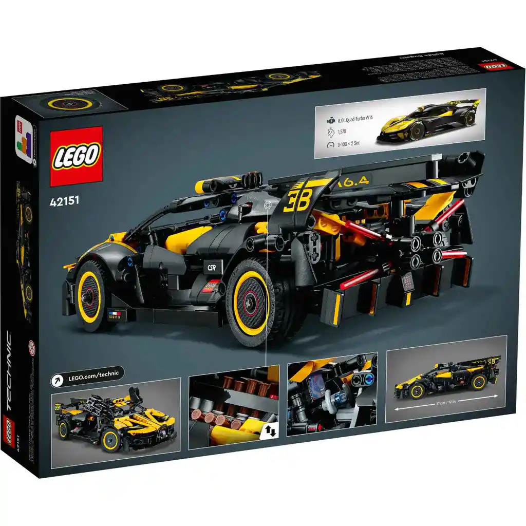 Juego De Construcción Lego 905 Piezas Bugatti Bolide Adultos