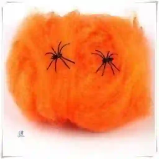 2 Telaraña En Algodon Blanco Decoración Halloween + 2 Arañas