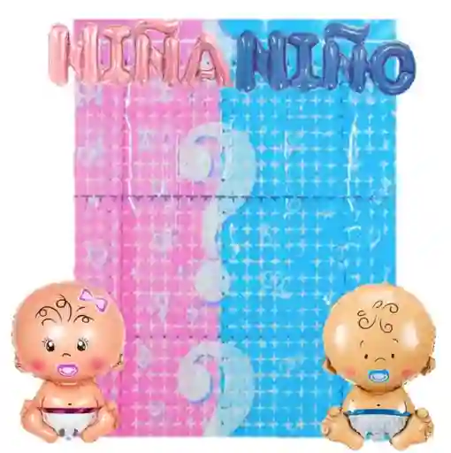 Set Revelación De Genero Niña Y Niño