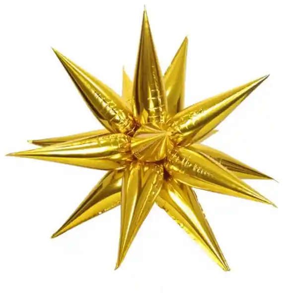 Globo Estrella 3d Puntas Dorada 66 Cm