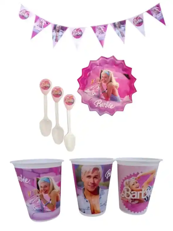 Kit Decoración Cumpleaños Barbie 12 Pax Fiesta