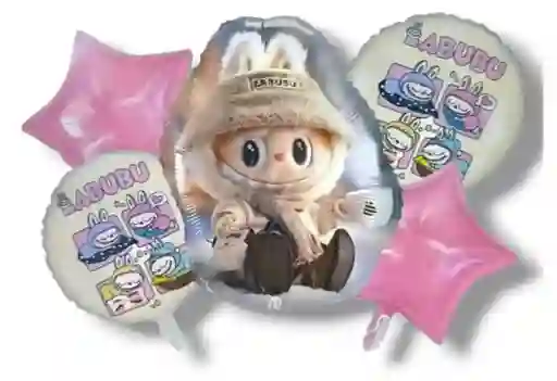 Bouquet Globo Bombas Labubu 5 Unds