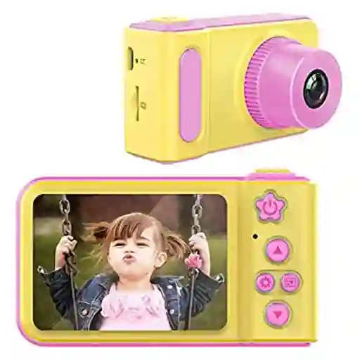 Cámara Digital Para Niños Fotos Vídeos Con Marco Incorporado Rosa
