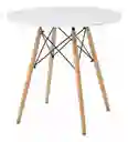 Kit Comedor Redondo +4 Sillas Zebbris Tipo Eames Blancas