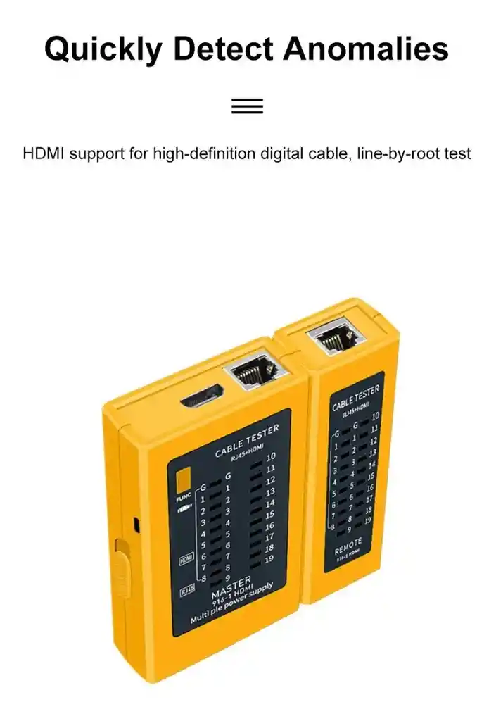Tester De Red Y Hdmi Probador De Cables Rj45 Rj11 Utp Hdmi