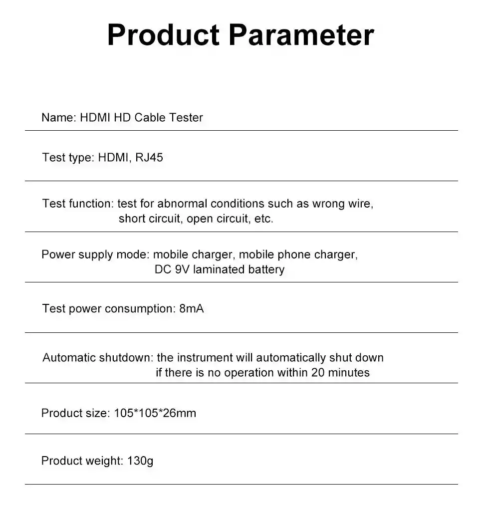 Tester De Red Y Hdmi Probador De Cables Rj45 Rj11 Utp Hdmi