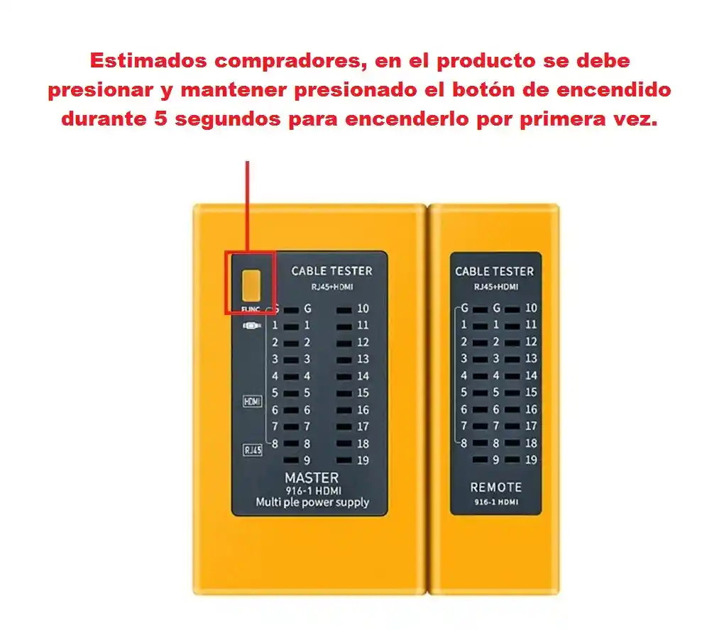 Tester De Red Y Hdmi Probador De Cables Rj45 Rj11 Utp Hdmi