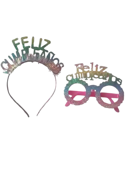 Gafas Y Diadema Feliz Cumpleaños