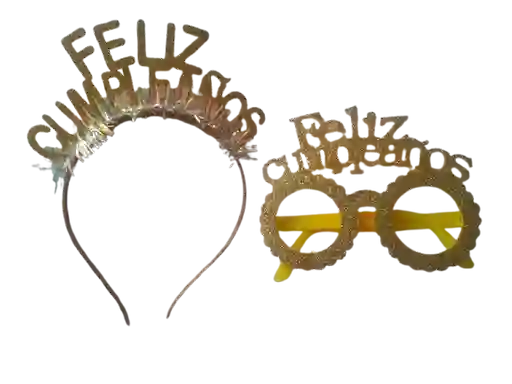Diadema Tiara Balaca Feliz Cumpleaños Con Gafas