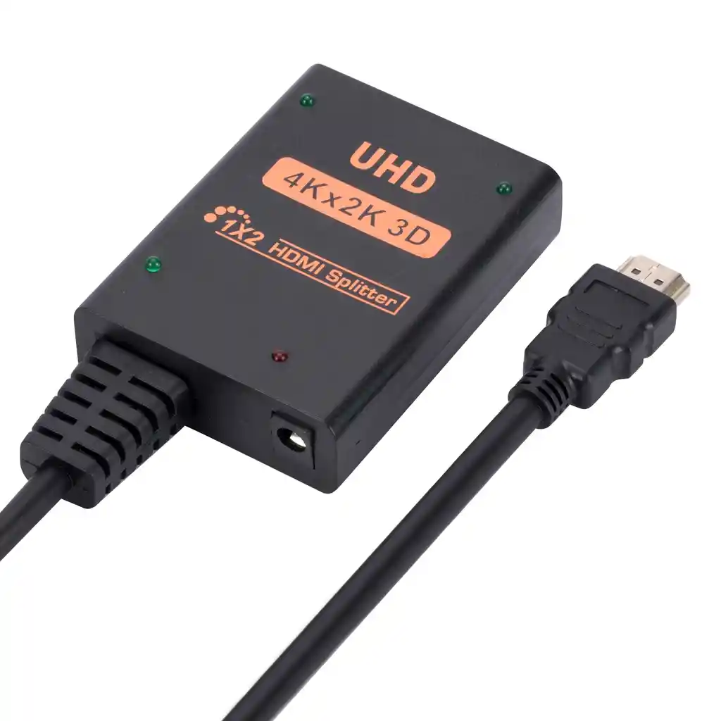 Splitter Hdmi 1x2 Con Cable Hdmi 4k, 3d + Cable Alimentación