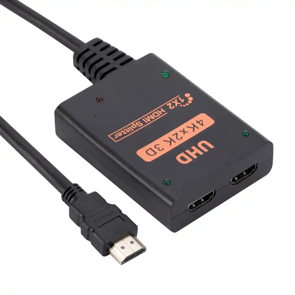 Splitter Hdmi 1x2 Con Cable Hdmi 4k, 3d + Cable Alimentación